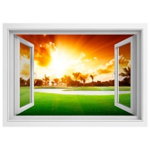Vinilos ventana 3d atardecer